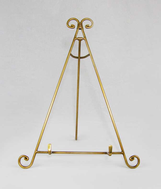 Antique Decorated Brass Easel Picture Stand Auction